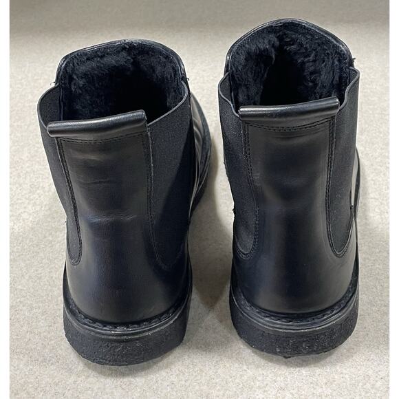 Vince Women's Size 8M Black Leather Chelsea Boots Fur Lining Outdoor City Casual - Picture 3 of 11